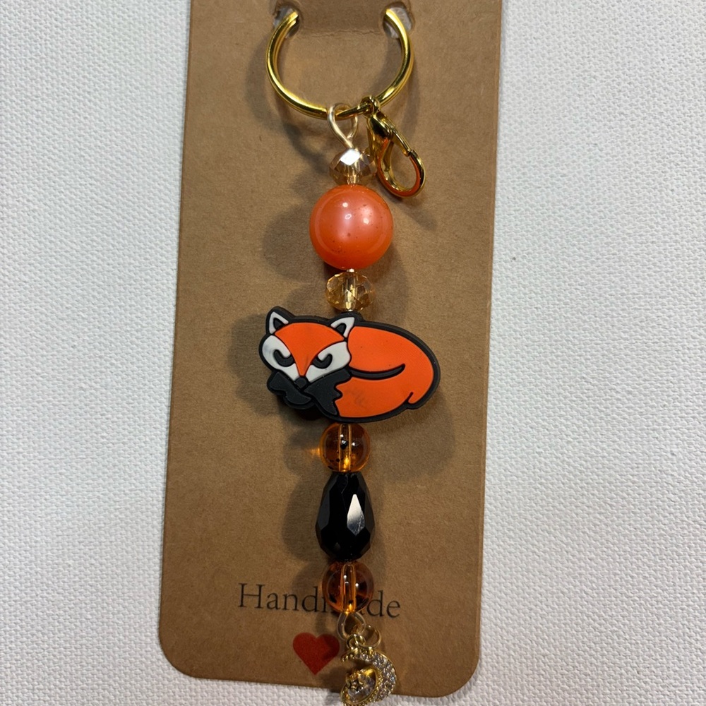 Fox Keychain with Beads